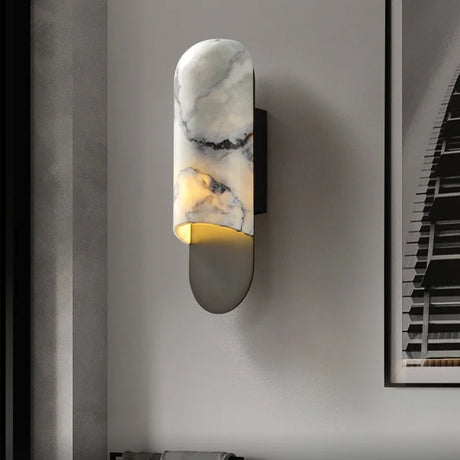 Luxury Copper Marble Wall Lamp New Modern Style Bedside Sconce High End Retro Vintage Bedroom Corridor Decoration LED Lights