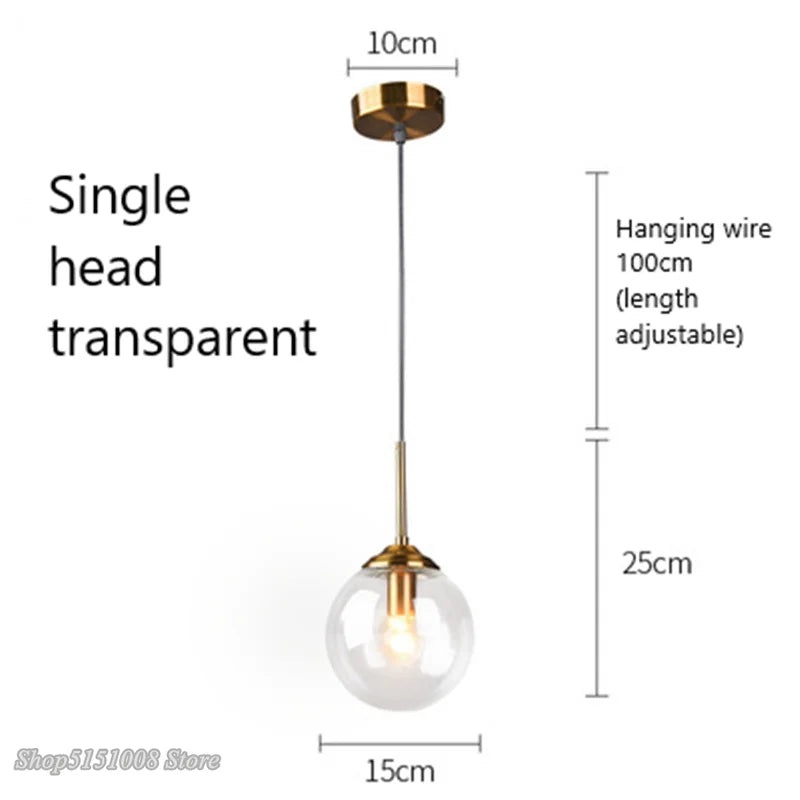 Nordic Modern Glass Pendant Lights LED Hanging Lamp for Kitchen Dining Room Bedroom Nordic Pendant Lamps Home Lighting Fixtures