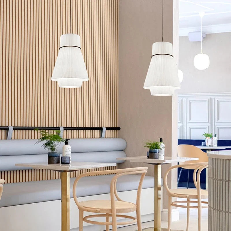 Wabi-sabi Style Pendant Lights Modern Fabric Pendant lamp for Restaurant Cafe Dining Room Minimalism Cloth Art Chandelier