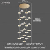 Led Staircase Pendant Lamp Modern Circular Lotus Leaf Living Room Chandelier Designer Villa Style Large Penthouse Chandelier
