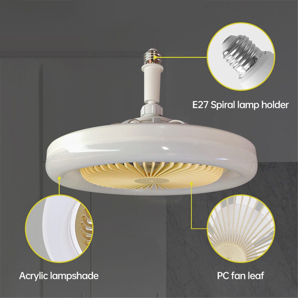 Dimmable Ceiling Fan Lamp With Remote Control Fan Lamp Modern Bedroom Decorative E27 Ceiling Lamp Electric Fan Ventilator Lamp