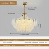 French Feather Chandelier Modern Luxury Glass Lamp For Living Room Restaurat Bedroom Villa Kitchen Home Decor Hotel Hall Lamp