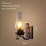 Personalized loft industrial style Nordic Mediterranean creative restaurant American wrought iron corridor decorative wall lamp