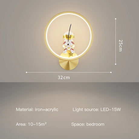 Minimalist Square Led Wall Lamps Astronaut Child Bedroom Bedsides Wall Seconded Light Modern Indoor Decors Night Lighting Fixture