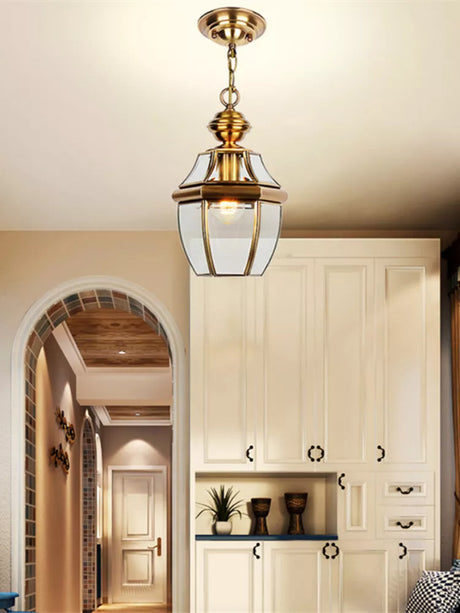 Modern Balcony Antique Led Pendant Lamps Copper Vintage Glass Pendant Lights Bar Corridor Outdoor Indoor Light Hang lamp Fixtures