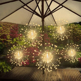 Connectable Firework Light 5 Pack 600 LED Starburst Light 8 Modes LED Copper Wire Fireworks String Light Christmas Fairy Garland