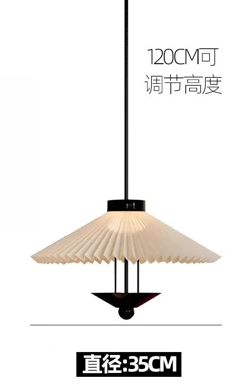 Wabi-Sabi Fabric Hanging Chandelier Light - Simple Cloth Ceiling Pendant Lamp Fixture for Bedroom, Dining Room & Living Area