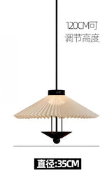 Wabi-Sabi Fabric Hanging Chandelier Light - Simple Cloth Ceiling Pendant Lamp Fixture for Bedroom, Dining Room & Living Area