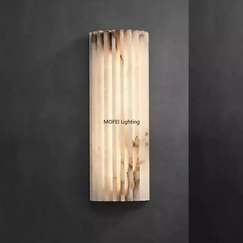 Nordic Lamp Creative Real Marble LED Wall Lamp Art Home Decor Bedside Reading Lamp Stairs Background Wall Sconce Parlor Stone