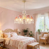 French Crystal Chandeliers Bedroom Living Room Dining Room Lamps Pink Bow Baby Room Princess Room Girl Bedroom Decor Chandelier