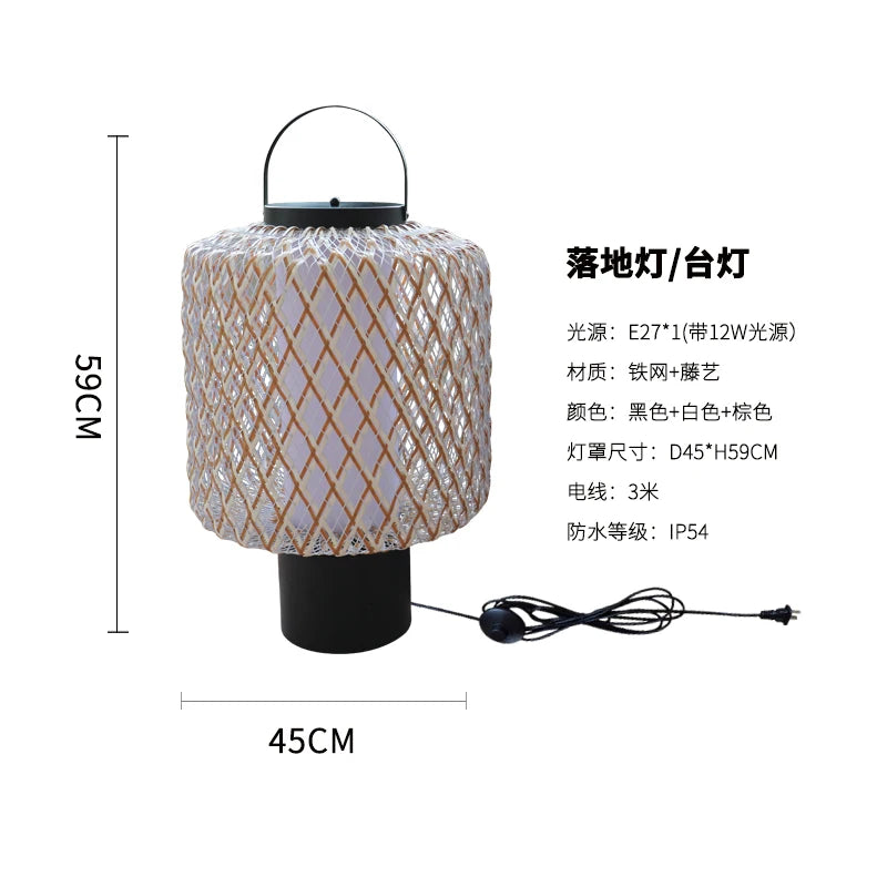 Nordic Villa Landscape Garden Light Hotel Bed and Breakfast Corridor Balcony Pavilion Chandelier Outdoor Waterproof Floor Light