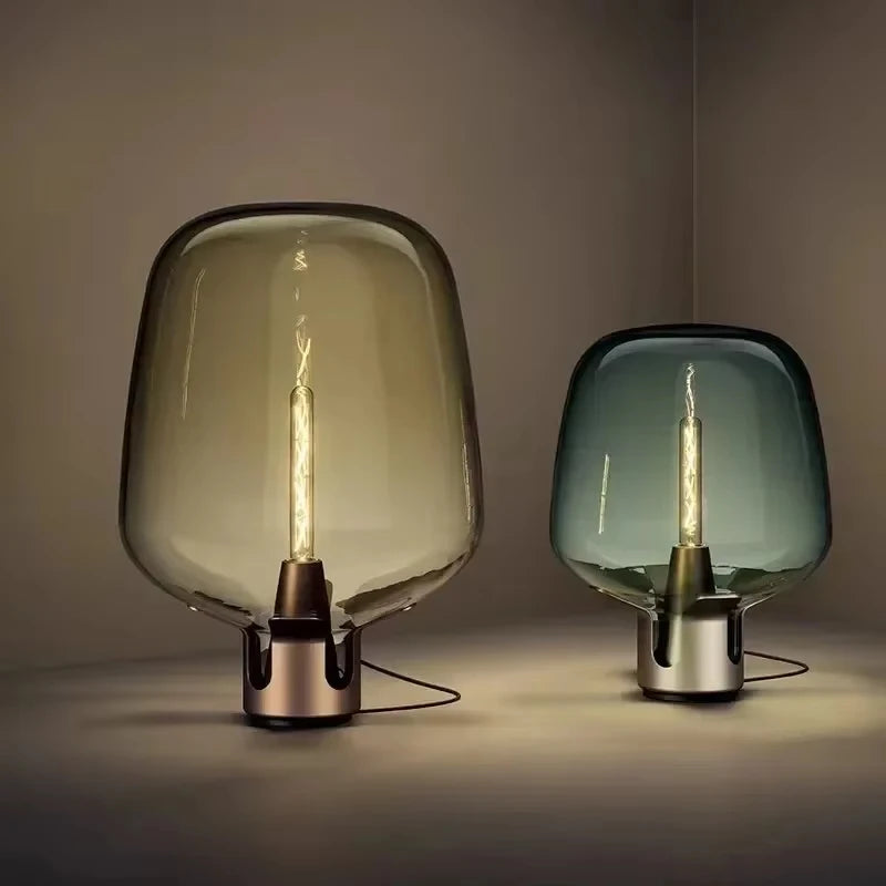 Nordic Creative Fashion Needle Tip Micro Cover Glass Desk Lamp Modern Living Room Study Bedroom Decoration Art Bedside Light