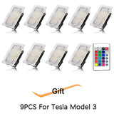 For Tesla RGB LED Lights Bulbs Kit Atmosphere Lamp Projector Trunk Lamp With Remote Control Car Interior for Tesla Model Y 3 X S