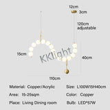 Modern All Copper LED Chandelier Ligthing Lustre Living Dining Room kitchen Art Decor Pendant Lights Indoor Hanging Lamp Fixture