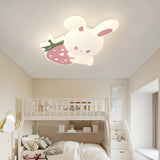 Pink Strawberry Bunny Light Cute Children's Room Ceiling Lights LED Modern Romantic Princess Room Girl Boy Bedroom Ceiling Lamps