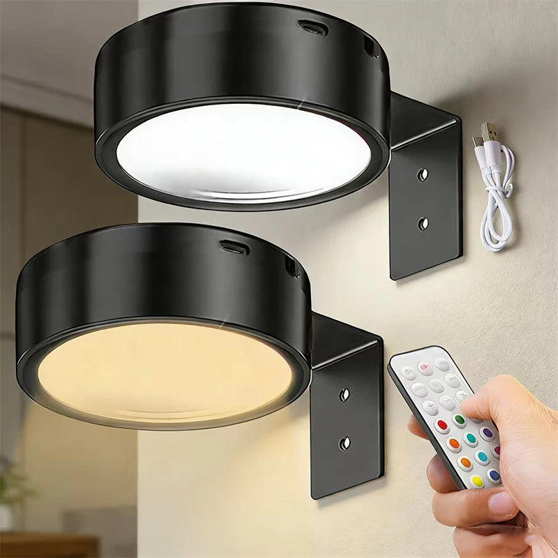 2-Pack Wireless Rechargeable Picture Lights - Magnetic LED Art & Painting Lamp (3 Colors)