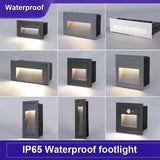 Outdoor Waterproof IP65 footlight Lighting Recessed Wall Lamp LED Embedded Wall Light for Step&Stair Balcony Garden Porch Yard
