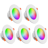 Tuya Smart WiFi 10W RGBCW LED Recessed Downlight (2700K-6500K) - App Dimmable Color-Changing & Tunable White Ceiling Spotlight Compatible with Alexa & Google Home