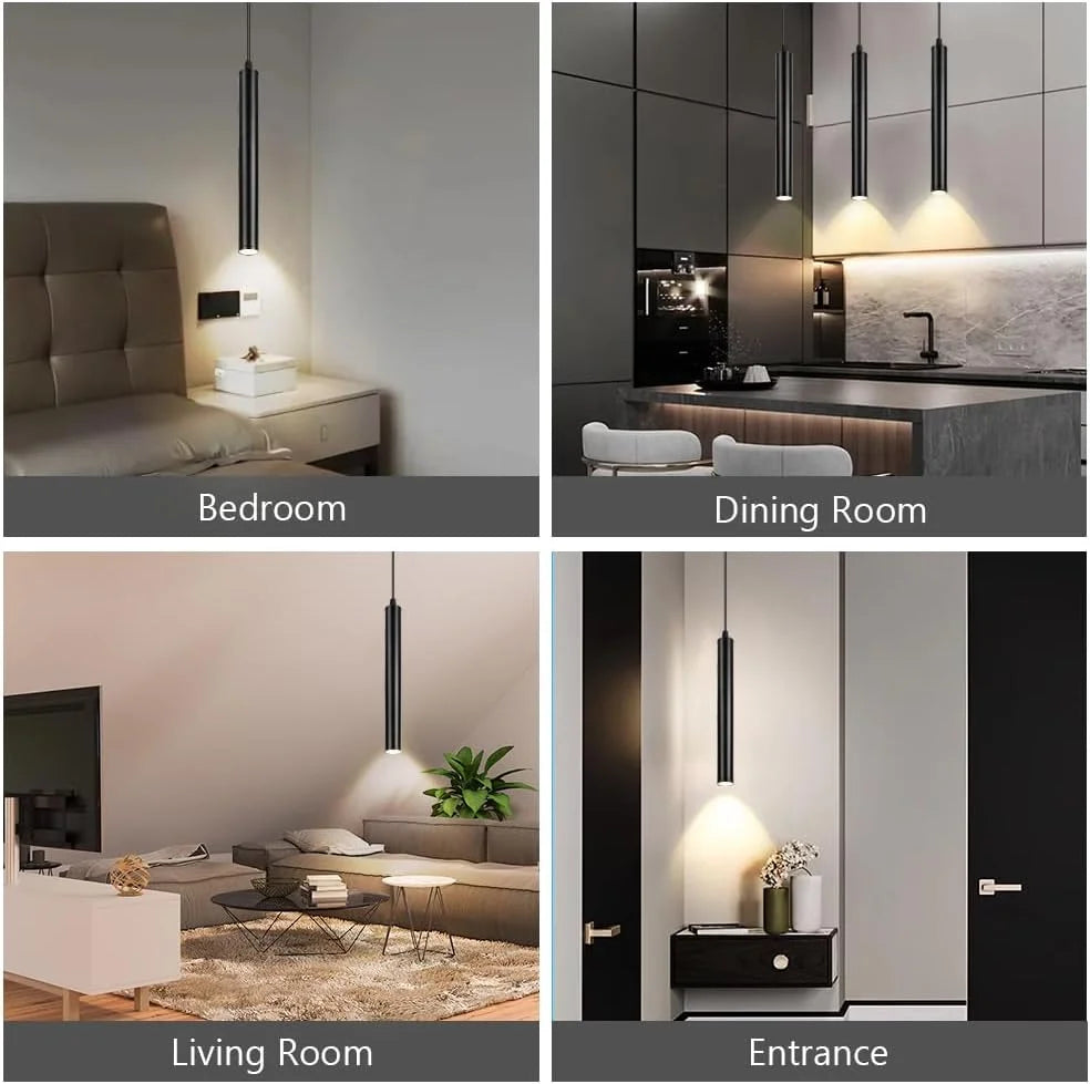 Modern Nordic Led Pendant Lamp Double head Pendant Light Dining Room 2m Hanging Lamp Pipe Decora Cylinder Pipe Line chandelier
