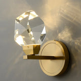 Copper Luxury Wall Light Modern Diamond Design Crystal Wall Lighting Bedroom Bedside Lamp Fixture Clear Cristal Led Wall Sconce