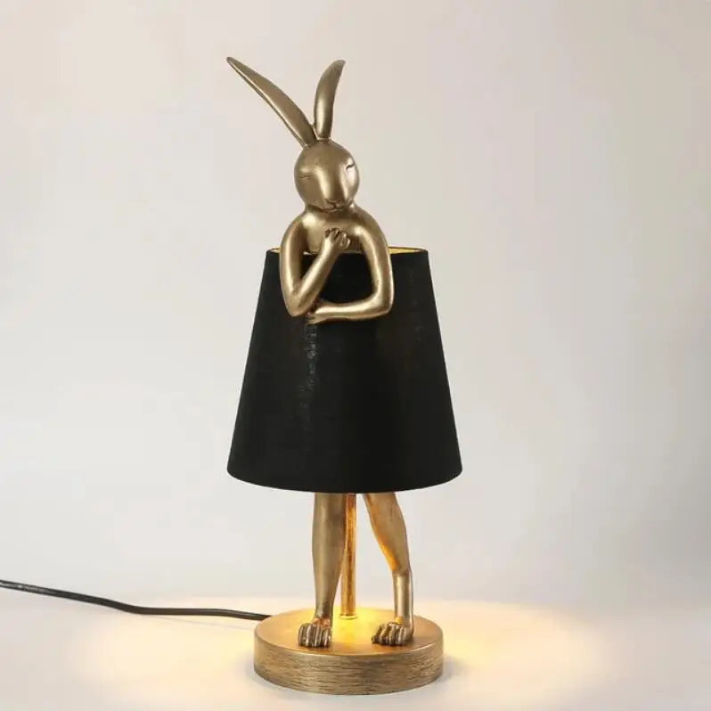 Nordic LED rabbit table lamp Designer resin rabbit desk lamp for study bedroom children&#39;s room reading led light bedside lamp