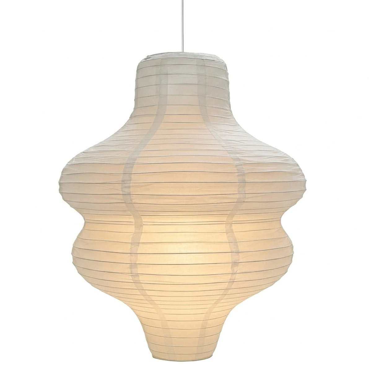 Large White Paper Lampshade 37cm Round Ceiling Pendant Lamp Handmade Folded Rice Paper Chandelier for Bedroom Living Dining Room