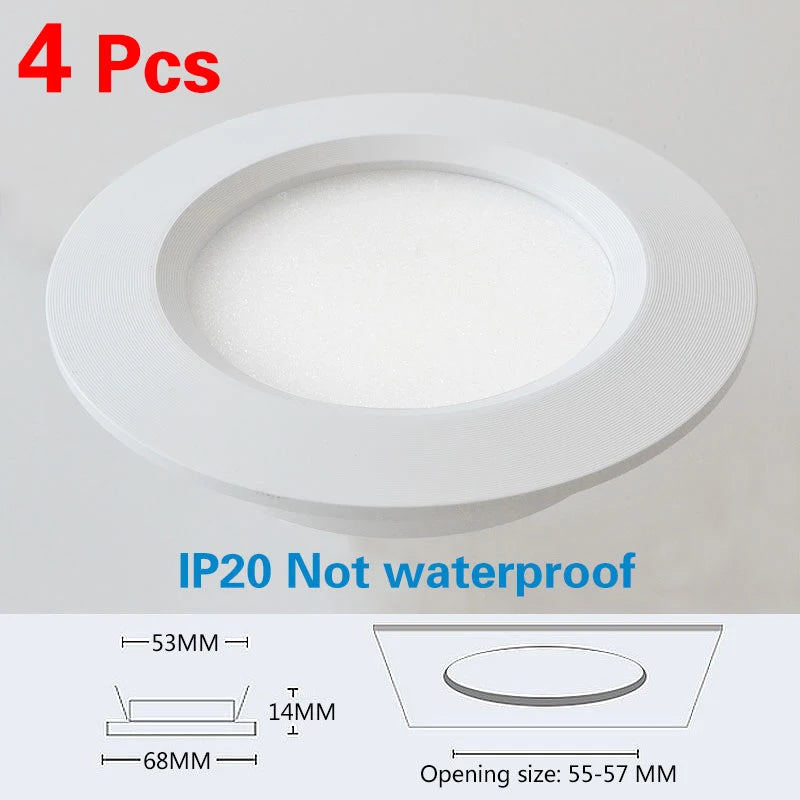 4Pcs LED Mini Spotlight Cabinet lamp Wardrobe light IP65 Waterproof 12V 5W 3W 7W Ceiling Hidden Downlight Ultra-thin Spotlight