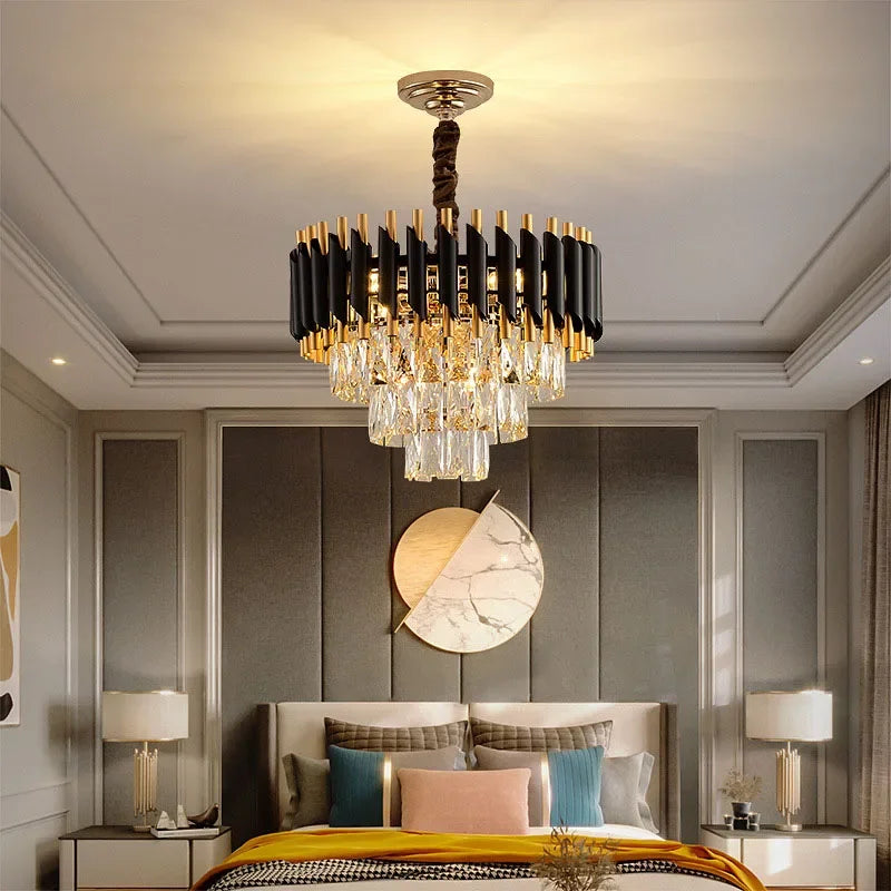 Home Appliance Crystal Ceiling Chandelier Luxury Dining Room Pendant Lamp Modern New Living Room Decor LED Bedroom Hanging Light