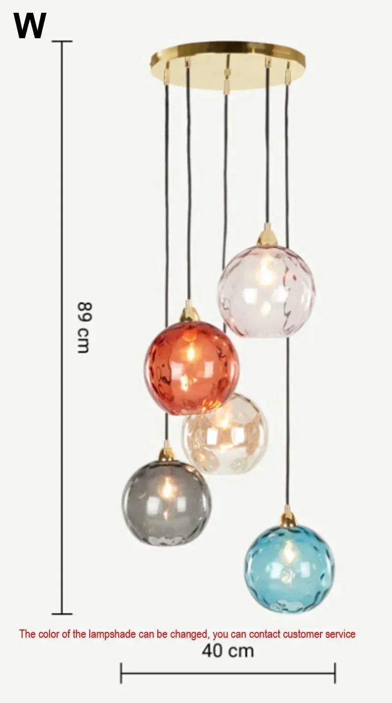 Designer  Stained Glass Chandelier For Living Room Restaurant Classical  Color Hanging Lamp Fixture Bedroom