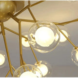 Nordic Golden Firefly Led Ceiling Chandeliers Creative Glass Bubble Light nordic Living Room Kids room decor Tree Branch Lights