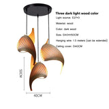 Wing maple pendant lamp handmade pleated finish wooden hanging light japanese style Chandelier dining bedroom staircase