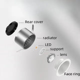 Narrow Frame Anti-Glare Downlight - Minimalist Recessed Spotlight (55/75/95mm)