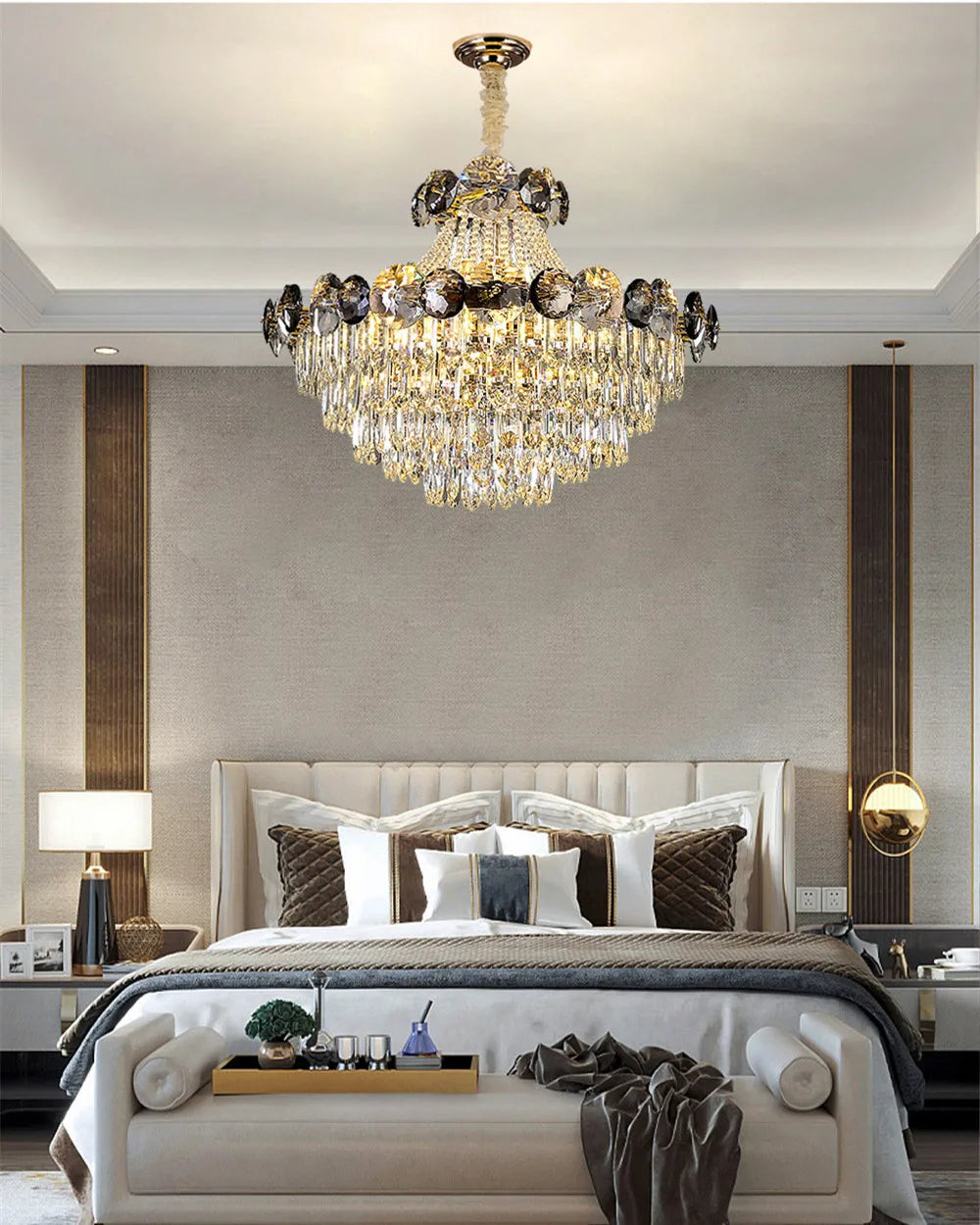 2025 Modern Large Luxury Living Room Chandeliers for Staircase Designer Crystal Pendant Lamps Home Decor Lighting Lustre Fixture