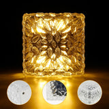4pcs Solar LED Ice Cube Brick Lights Outdoor Lighting buried lamp paht decor Square Buried Lamp Patio Landscape Garden Decor