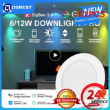 1/2PCS Smart LED Recessed Ceiling Lighting, Round Spot Light, 110V 220V RGB Color Changing Dimmable Downlight Works with Alexa