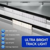 Neutral White LED Track Spotlight - Adjustable Rail Ceiling Lamp Fixture for Home, Retail Shop & Commercial Mall Decor