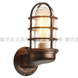 Retro Industrial Wall Lamp for Loft Coffee Bar Corridor Aisle Waterproof Outdoor Sconce Antique E27 Exterior Led Lights Fixture