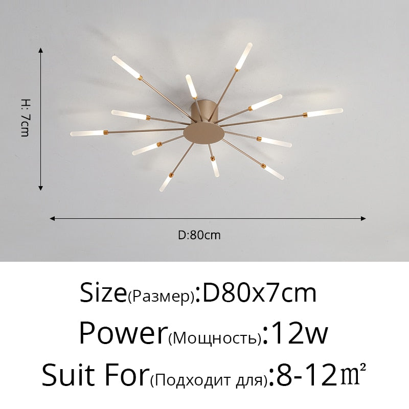 2023 Modern Led Ceiling Chandelier Lamp for Living Dining Room Nordic Creative Bedroom Hall Hanging Ceiling Light Fireworks Lamp