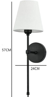 Modern American Wall Lamp for Bathroom Mirror Light Bedroom Room Decor Corridor Cloth shade Sconce 100V-220V Hard wired