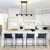 4-Light Kitchen Pendant Lighting Over Island Black Kitchen Island Lighting Height Adjustable Chandeliers for Dining Room