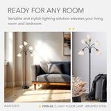 Floor Lamp with 5 Movable Shades and Adjustable Brightness Perfect Lighting for Bedroom Decor, Beauty and Art Studio