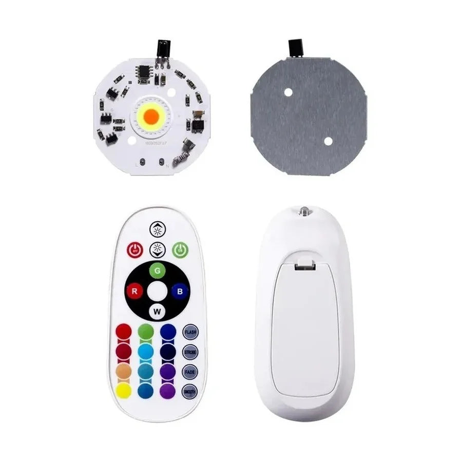 Driverless RGB COB LED Chip (220V / 5V USB) with Remote Control - High-Power DIY Floodlight Light Engine