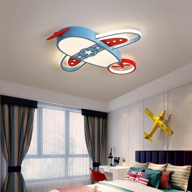 Children's Room Ceiling Chandeliers Cartoon Airplane Lights Minimalist Modern Nursery Little Boy Girl Bedroom Hanging Chandelier