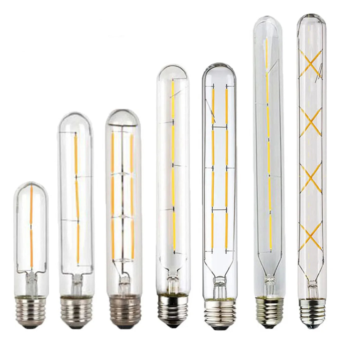 Vintage Tubular LED Filament Light Bulb - T10 T30 Long Tube 4W 6W 8W Edison Lamp