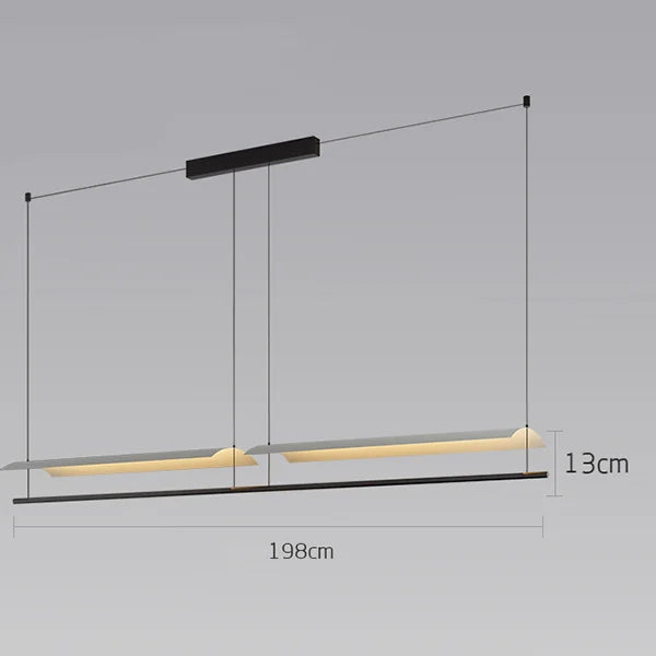 Modern WabiSabi Pendant Light Minimalist Long Strip Hanging Lamp Eave Acrylic Chandelier For Dining Living Room Office Kitchen