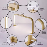 Half Moon U-shaped Nail Light for Desk Foldable Square Nail Tech Lamp 3000-6000K Dimmable Table Light bracket LED Nail Desk Lamp