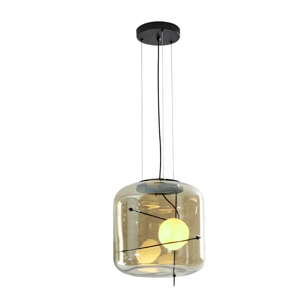 Modern Nordic Minimalist Restaurant LED Pendent Lamp Bedroom Bedside Creative Coffee Shop Bar Study Glass Decorative Light Art