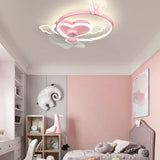 Nordic Ceiling Fan Lamp for Bedroom Kids Room Stylish Decor with Tiny LED Spotlights Ideal for Nursery and Children's