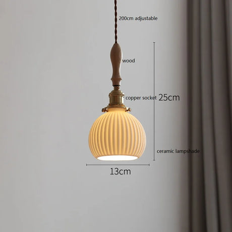 Butterfly Ceramic LED Pendant Lamp Beside Wooden Handle Copper Socket Home Decors Bedroom Dining Living Room Light Hang lamp