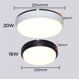 Modern Outdoor LED Ceiling Lamp 16W/20W Waterproof Round Moistureproof Surface Mount Garden Bathroom Porch Wall Lights AC85-265V